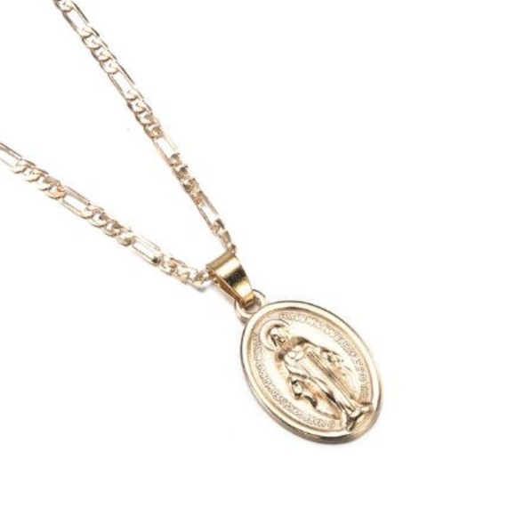 Virgin Mary Necklace, Available in Gold or Silver - Picture 3 of 7